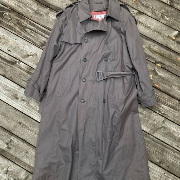 Men's Vintage 1998 YSL Yves Saint Laurent Wool Brown Button Coat Jacket Size 40 - Picture 2 of 16